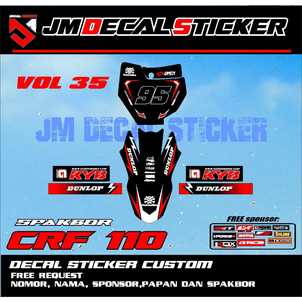 DECAL STICKER NUMBER PLATE KTM SPAKBOR CRF 110 ใหม่ล่าสุด MOST VIRAL STICKER JM vol 35