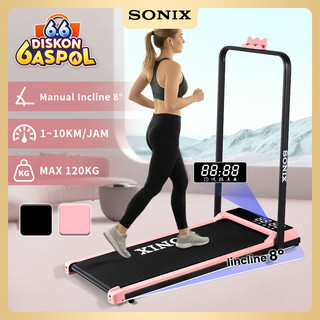 Sonix Lite Treadmill Incline 8 Derajat Listrik Walking Pad Running Termurah Dilipat Treadmill Portable Gym Fitness Machine Alat Olahraga Low Watt