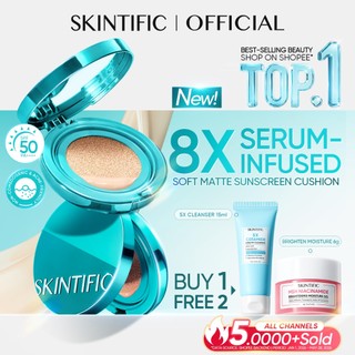 NEW LAUNCH | SKINTIFIC - PERFECT STAY SERUM MATTE CUSHION FOUNDATION SPF 50 PA++++ | Soft Matte Finish Menghaluskan hijau cushion green cushion Makeup Natural Waterproof Non-Comedogenic oil-control bb cream bedak padat concelear skin tint official store