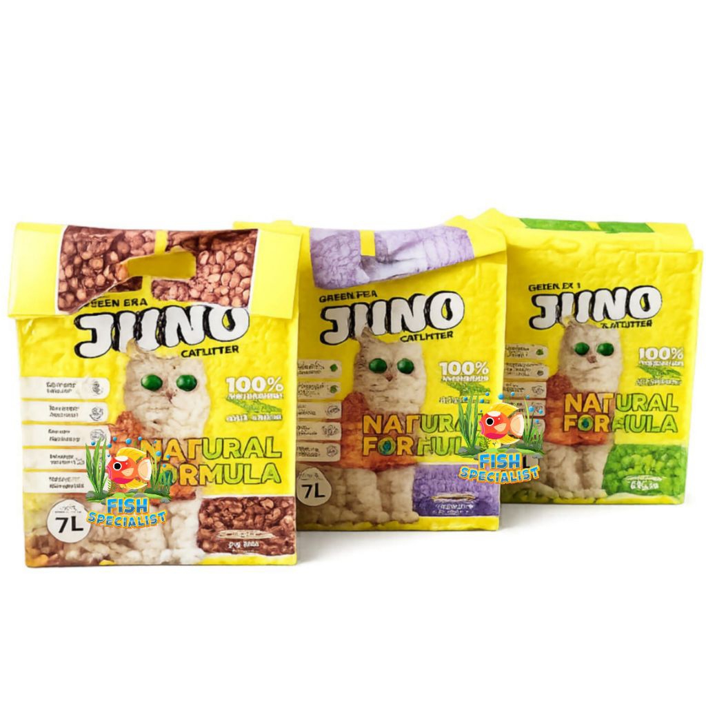 INSTANT TOFU SAND 7L JUNO CAT LITTER สูตรธรรมชาติกลิ่นฟรีฝุ่นฟรีกาแฟหอมชาเขียวลาเวนเดอร์ Cargo 7 ลิต