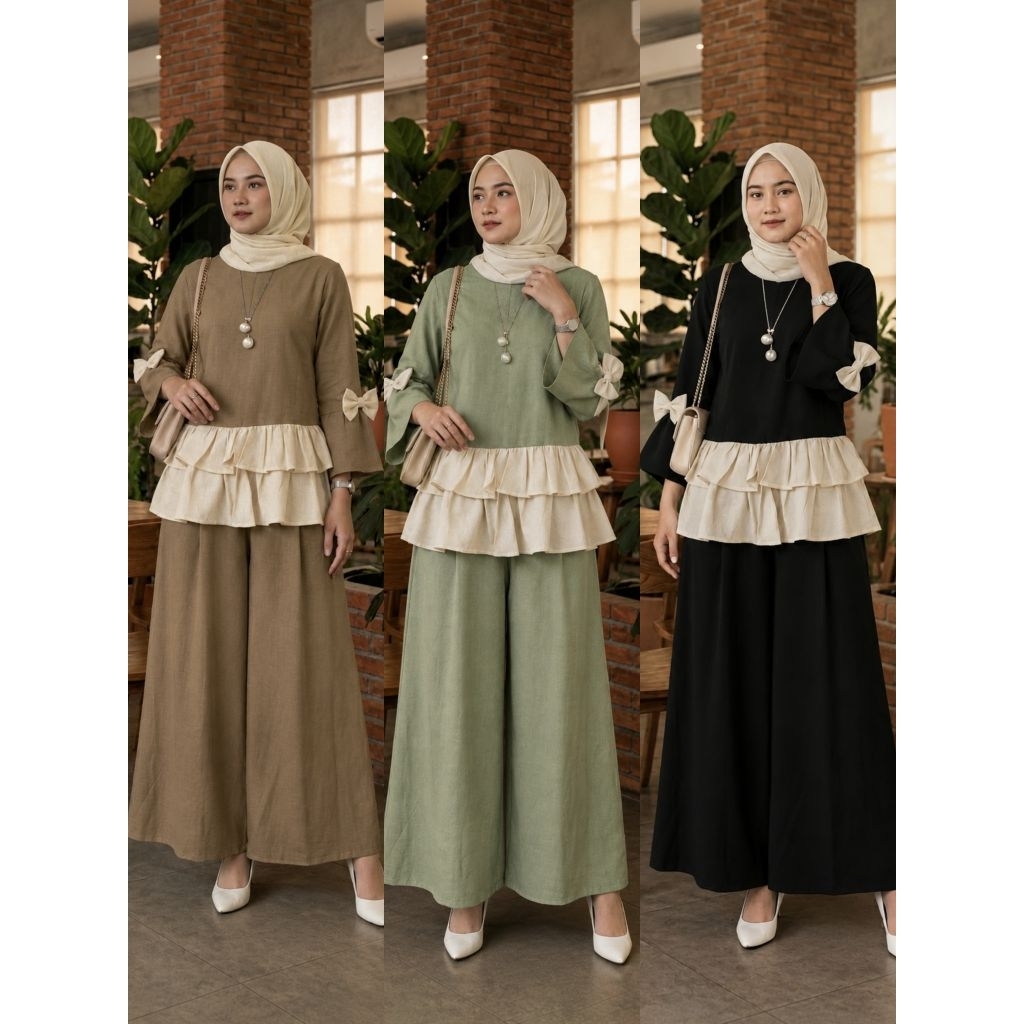 EMIRA RUFFLE PANTS SET โดย VIENARA
