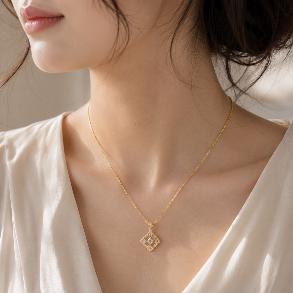 K23BA Gold 45 cm สร้อยคอไทเทเนียมผู้หญิง ทนทาน ปลอดภัยสําหรับผิวแพ้ง่าย