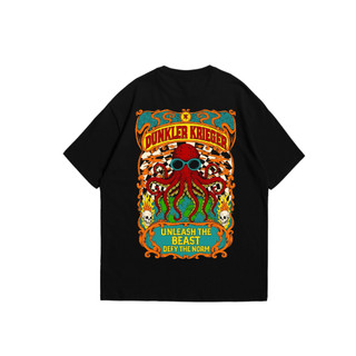 DUNKLER KRIEGER - T-shirt Oversize Heavyweight Cotton 16s 240 GSM - GUTS & GLORY - Black