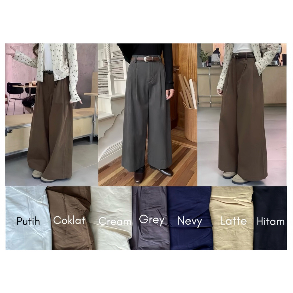 กางเกงผ้าฝ้ายสํานักงาน Wanwan Clothing Culottes BKk