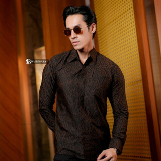 BALISWARA Batik Pria Slimfit Motif Mega Mendung 2 Full Furing