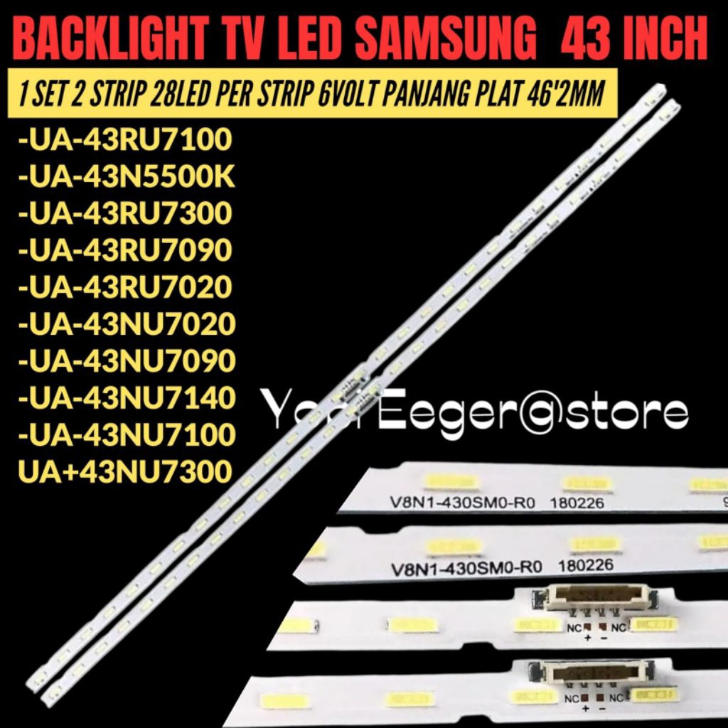SAMSUNG 43 นิ้ว LED TV BACKLIGHT UA43NU7100- UA-43NU7300- UA-43NU7140- UA-43NU7090- UA-43NU7020-/43R