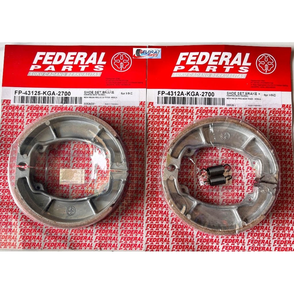 ผ้าเบรคหลังแบบดุม Federal FP-43125-KGA-2700 / FP-4312A-KGA-2700 รุ่นสําหรับ New Mega Pro, New Tiger,
