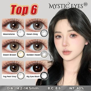 [COD]Mysticeyes Softlens Normal abu-abu coklat hitam seri 14.2-14.5MM Normal 1 Pasang Lensa Kontak Softlens Use 6 Months