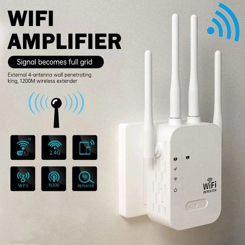 Wifi Extender - 6 เสาอากาศ 300M/1200M WIFI Repeater ไร้สาย Wifi Range Extender เราเตอร์ Repeater