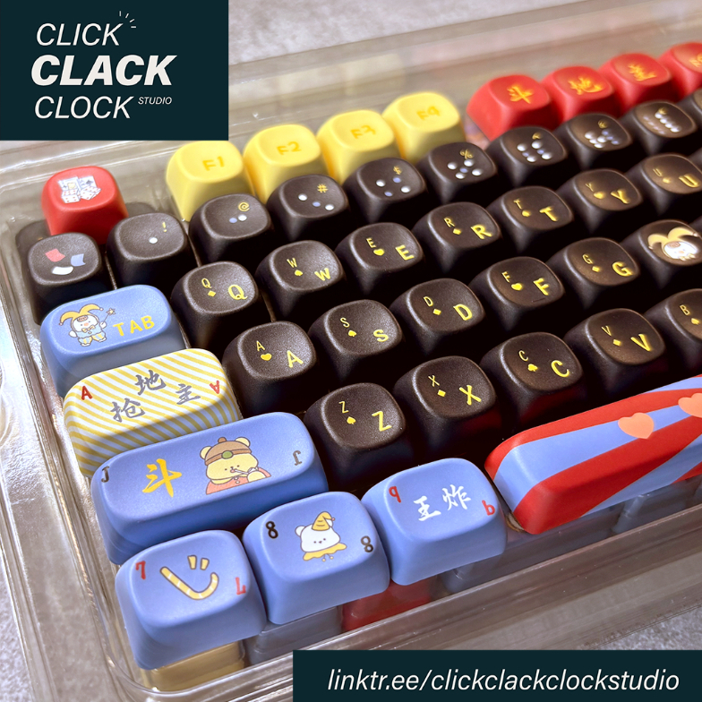 CLICKCLACCKLOCK MOA KEYCAPS - Joker MCA / MOA Keycaps MOA like - PBT Mechanical Keycap สีดํา น้ําเงิ