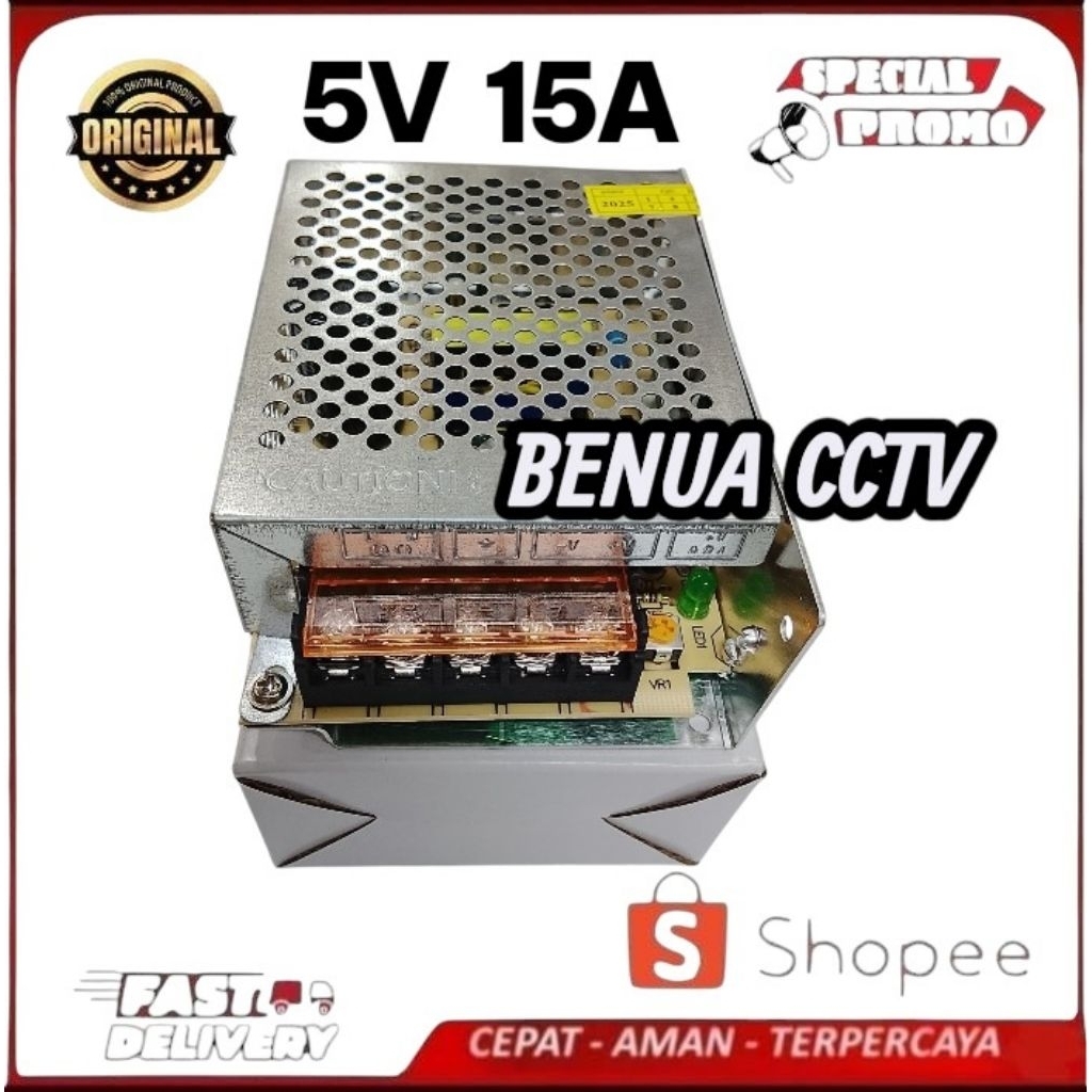 5V 15A อะแดปเตอร์จ่ายไฟ Switching Net 15 Ampere 5 โวลต์ DC ขนาดเล็ก