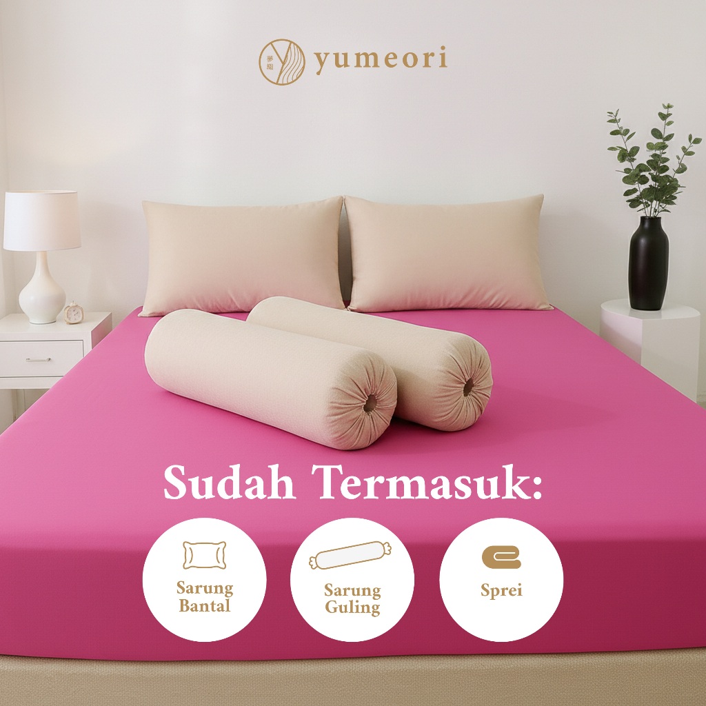 Yumeori - NAGOMI [BED SHEET SET] สไตล์ญี่ปุ่น Minimalist Two Tone Cool Soft and Anti-Wrinkle Y0060