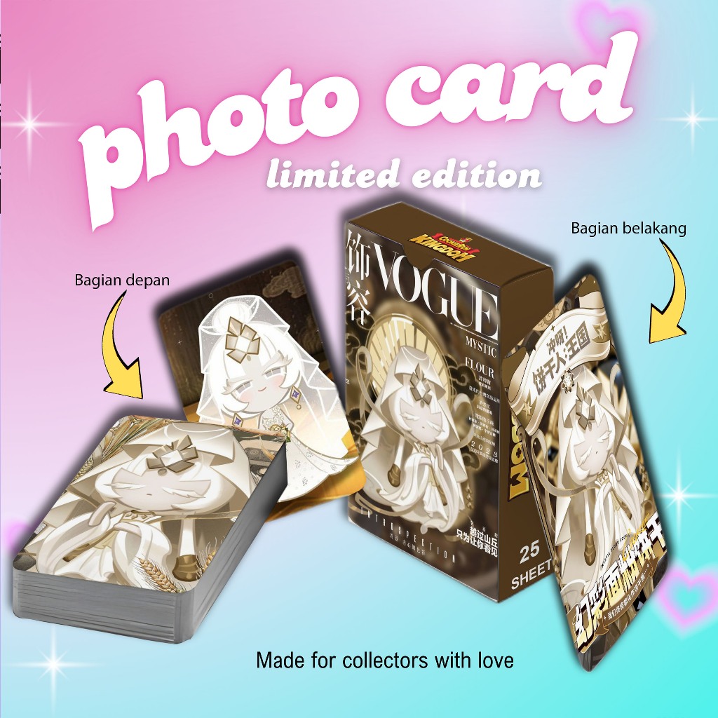 [ 2 ด้าน ] ล่าสุด Mystic Flour Cookie Run Kingdom Photocard Set 25 ชิ้น พร้อมกล่อง