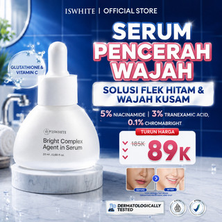 [ SERUM PEMUTIH WAJAH ] ISWHITE Bright Complex Agent in Serum 5% niacinamide 3% Tranexamic Adin 0,1% Chromabright 20ml Serum Pencerah Wajah Pemutih Wajah Serum Whitening Serum Brightening Serum Glowing Mencerahkan Wajah Kusam Dark Spot Penghilang Flek Hi