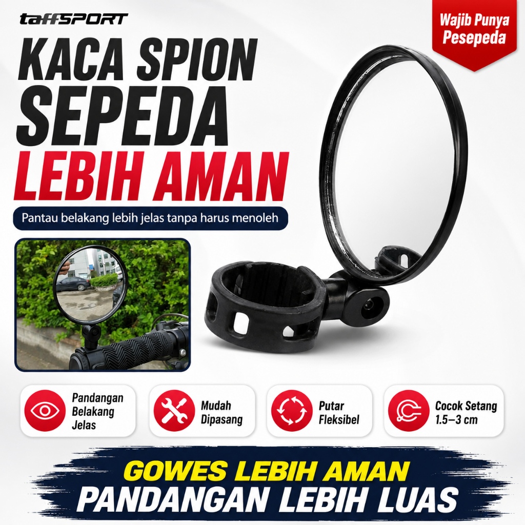 TaffiSPORT Bike Blindspot กระจกมองหลัง 360 องศา 1 ชิ้น - HF00954