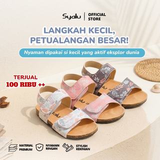 Syalu Sandal Anak Perempuan 1 Sampai 2 Tahun Motif Floral Lucu Anti Slip MOANA