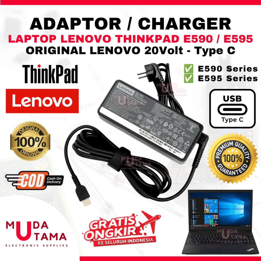 Original LENOVO Thinkpad E590 E595 Type C แล็ปท็อปอะแดปเตอร์ชาร์จ - LENOVO Thinkpad E590 แล็ปท็อปอะแ