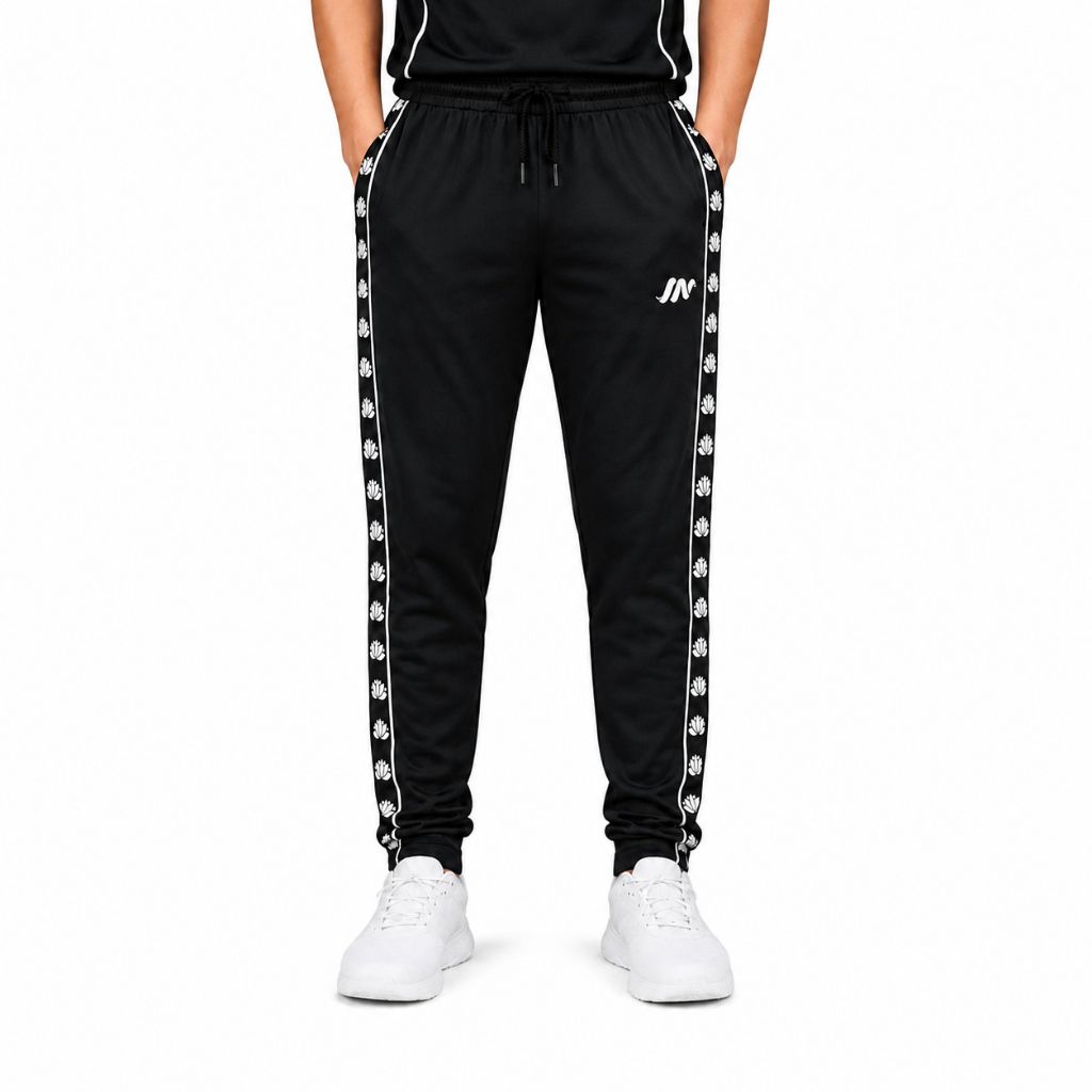 Indigenous Track Pants ดอกไม้สีดําผ้าฝ้าย Lotus Pattern กางเกงขายาวผ้าฝ้าย Lotto 24S กีฬาสบาย Light 