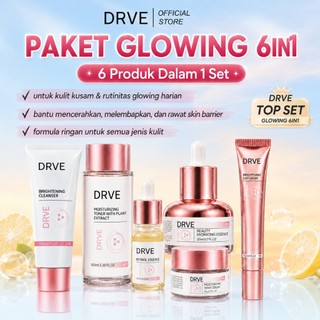 Drve Special Bundling glowing set Mengandung Niacinamide menghilangkan kerutan dan garis halus BPOM Mencerahkan Kerutan Dan Garis Halus Bekas Jerawat  Malam Mengecilkan Pori, Glass Skin Melembabkan Semua Jenis