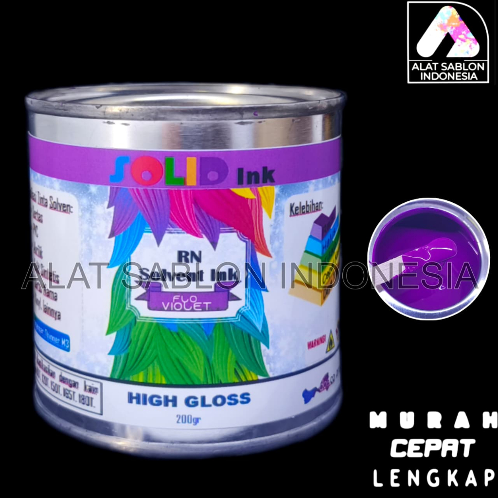 PVC SOLID INK FLO VIOLET SCREEN PRINTING INK 200GR