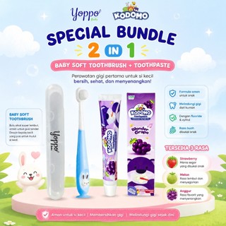 Yoppo Baby x Kodomo - Sikat Gigi Bulu Halus / Sikat Gigi Bayi / Pasta Gigi Bayi / Odol Bayi / Pasta Gigi Anak