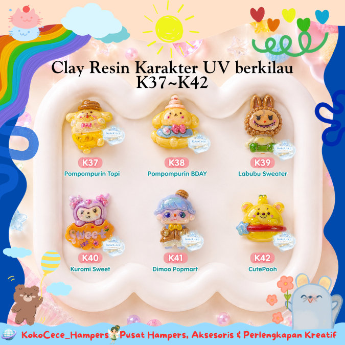 K37 ~ K42 อุปกรณ์เสริม CLAY pompompurin หมวก bday ฟักทองเสื้อกันหนาว kuromi sweet sanrio dime pop ma