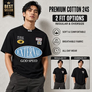External T-Shirt Distro Pria Wanita Lengan Pendek Katun 24s God Speed
