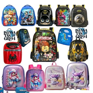 TAS Ransel anak PAUD TK SD karakter kartun timbul 3D LED Tas sekolah anak laki laki