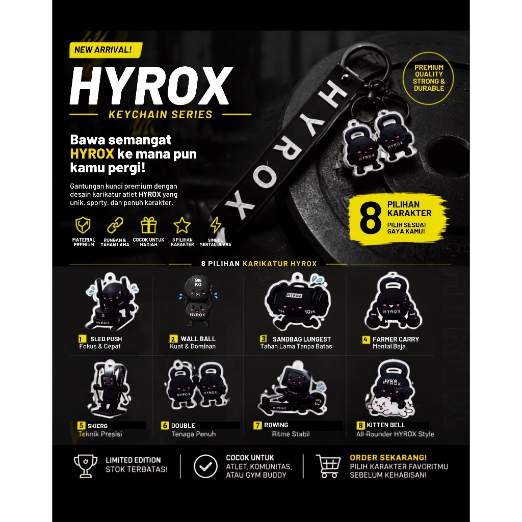พวงกุญแจ GANTUN Hyrox พวงกุญแจ Hyrox