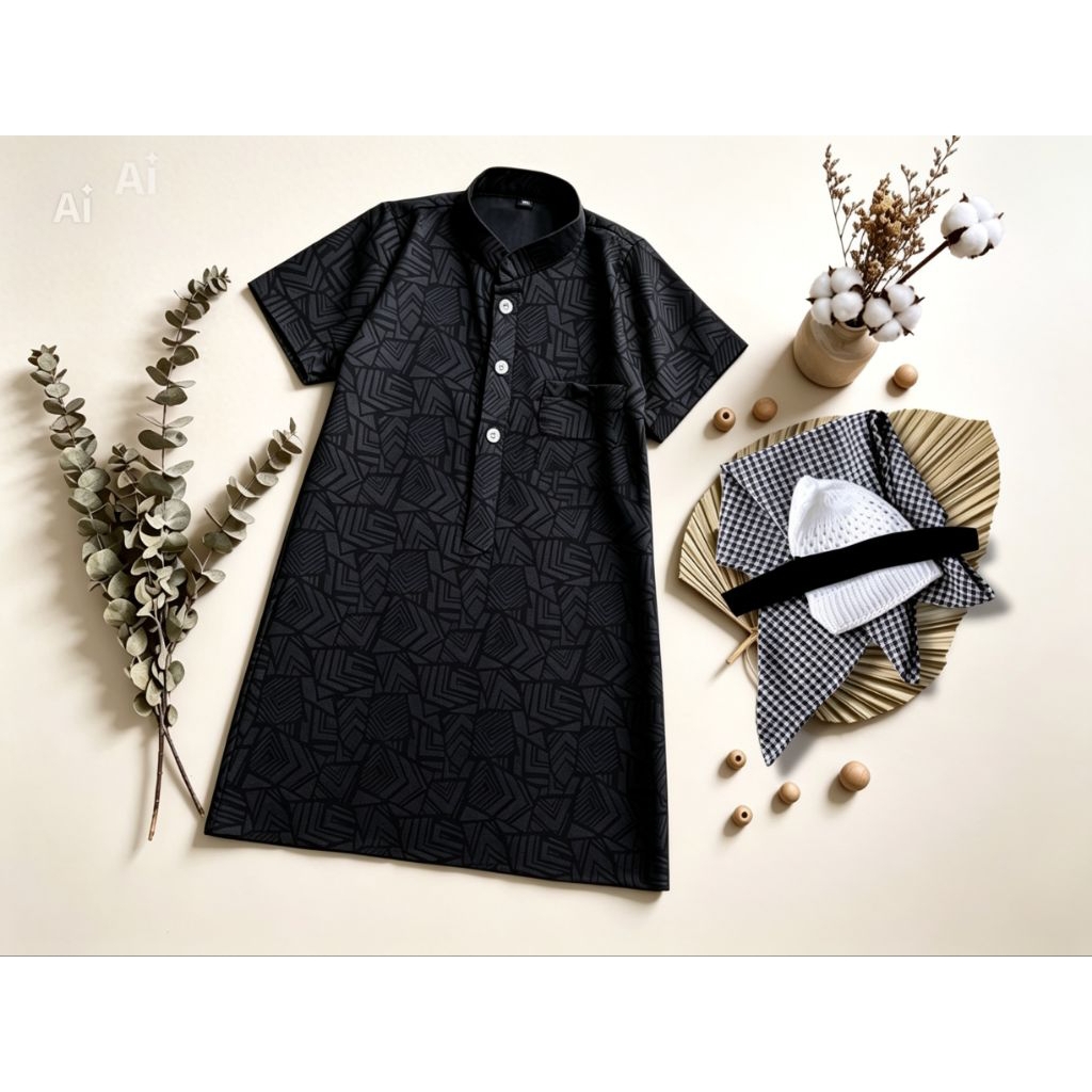 KATUN EMBOSED BABY KOKO GAMIS 0-3 ปี SHORT-SLEEVED ผ้าฝ้าย BABY KOKO ROBE