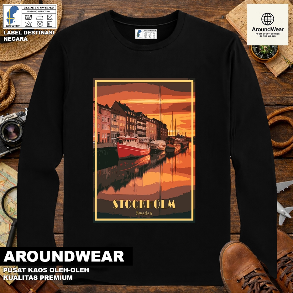 เสื้อยืด LONG-SLEEVED BY SWEDEN 14 TAG ASAL SWEDEN SOUVENIR ของขวัญพรีเมี่ยม