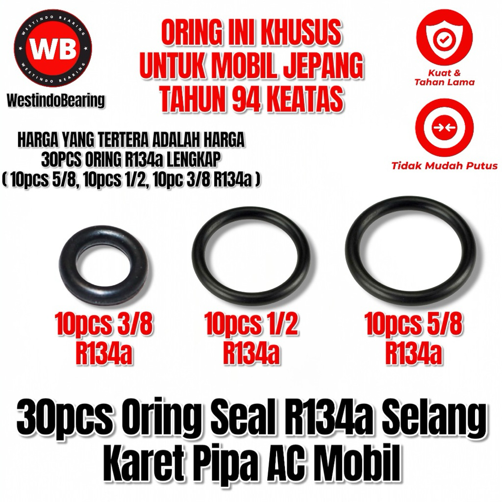 30 ชิ้น Oring Seal R134a 5/8 1/2 3/8 ท่อยางท่อรถ AC O แหวน R134