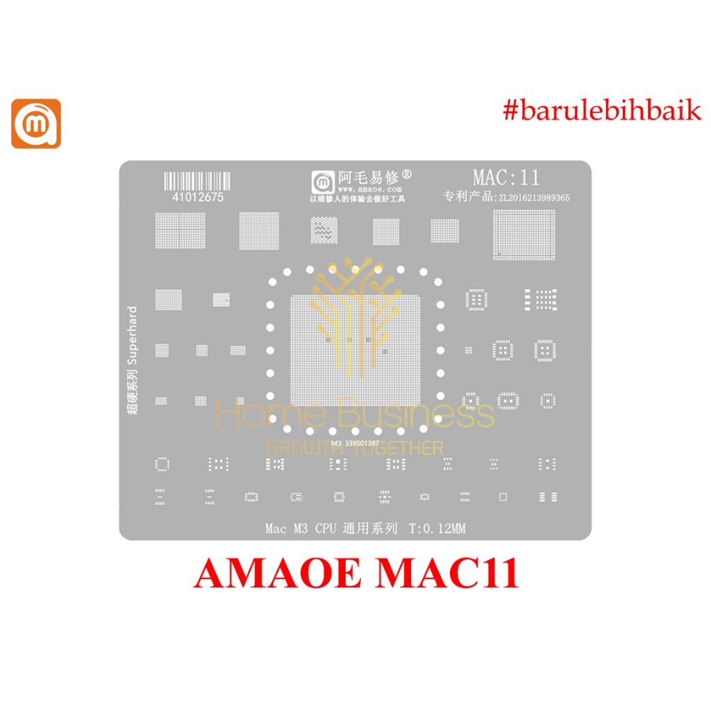 Amao MAC11 MAC 11 MAC:11 Apple Mac M3 CPU SoC 0.12 มม. แม่พิมพ์ดีบุก Superhard IC Macbook Original