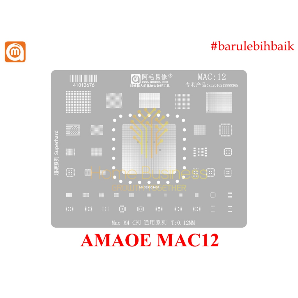 Amao MAC12 MAC 12 MAC:12 Apple Mac M4 CPU SoC 0.12 มม. แม่พิมพ์ดีบุก Superhard IC Macbook Original