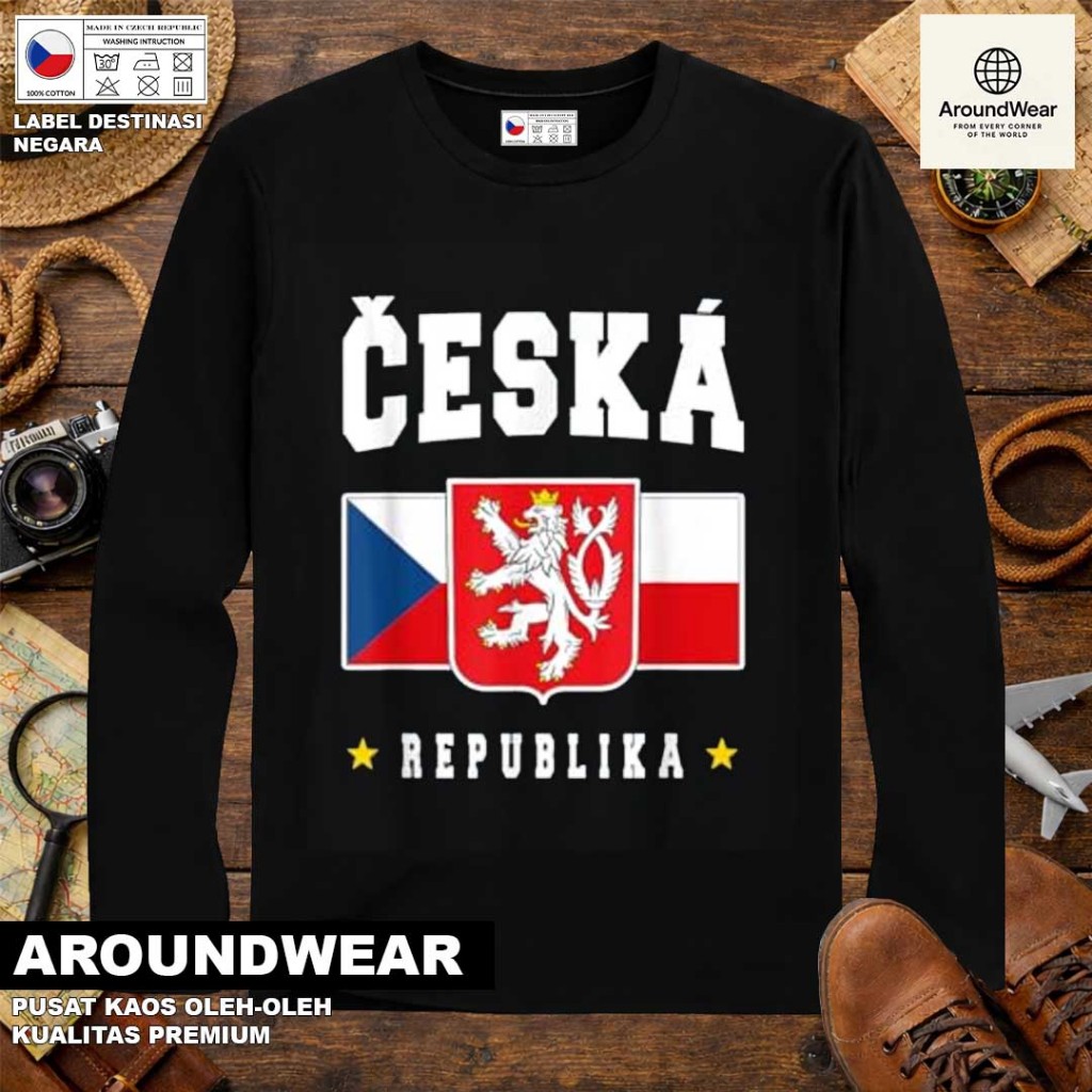เสื้อยืด LONG-SLEEVED BY CZECH 9 พร้อมแท็กที่ผ่านมาศล CZECH REPUBLIC SOUVENIR ของขวัญระดับพรีเมียม
