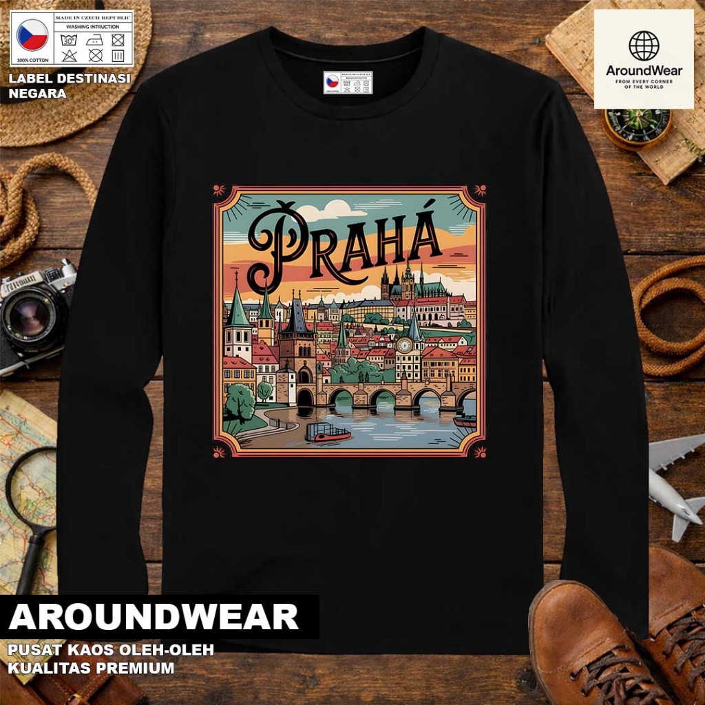 เสื้อยืด LONG-SLEEVED โดย CZECH 12 พร้อมแท็กที่ผ่านมาศล CZECH REPUBLIC SOUVENIR ของขวัญระดับพรีเมียม