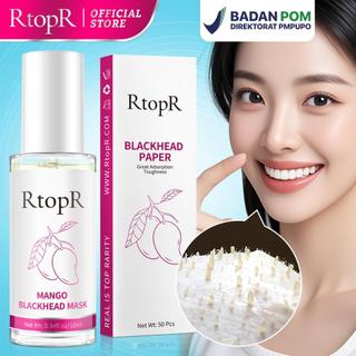 RtopR Mangga Penghilang Komedo Masker Membersihkan Pori-pori Pengobatan Jerawat Serum Peeling Off Masker Hidung 10ml + 50pcs kertas