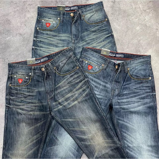 STUCY Celana pria panjang soft jeans washed straight slim tidak melar ukuran 27-40