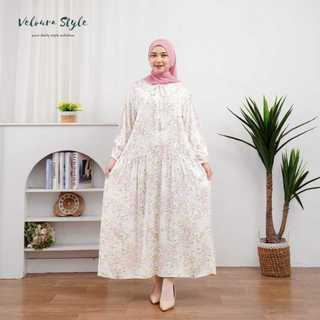 Gamis jumbo YUMNA wanita muslimah motif kekinian korean style