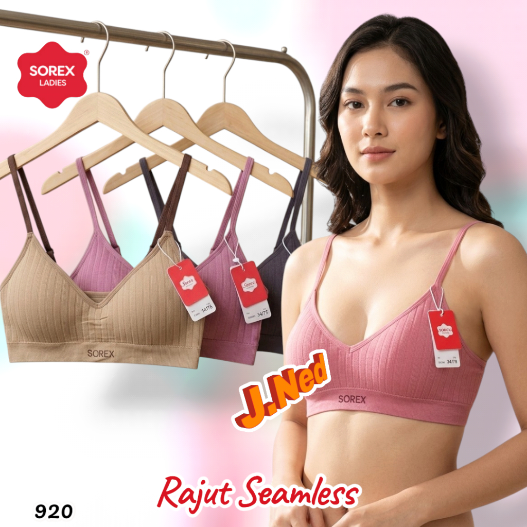 J920 (1-3 ชิ้น) Sorex Bra สําหรับผู้หญิงผู้ใหญ่ถ้วยถักไม่มีรอยต่อ AB ขนาด 34-40