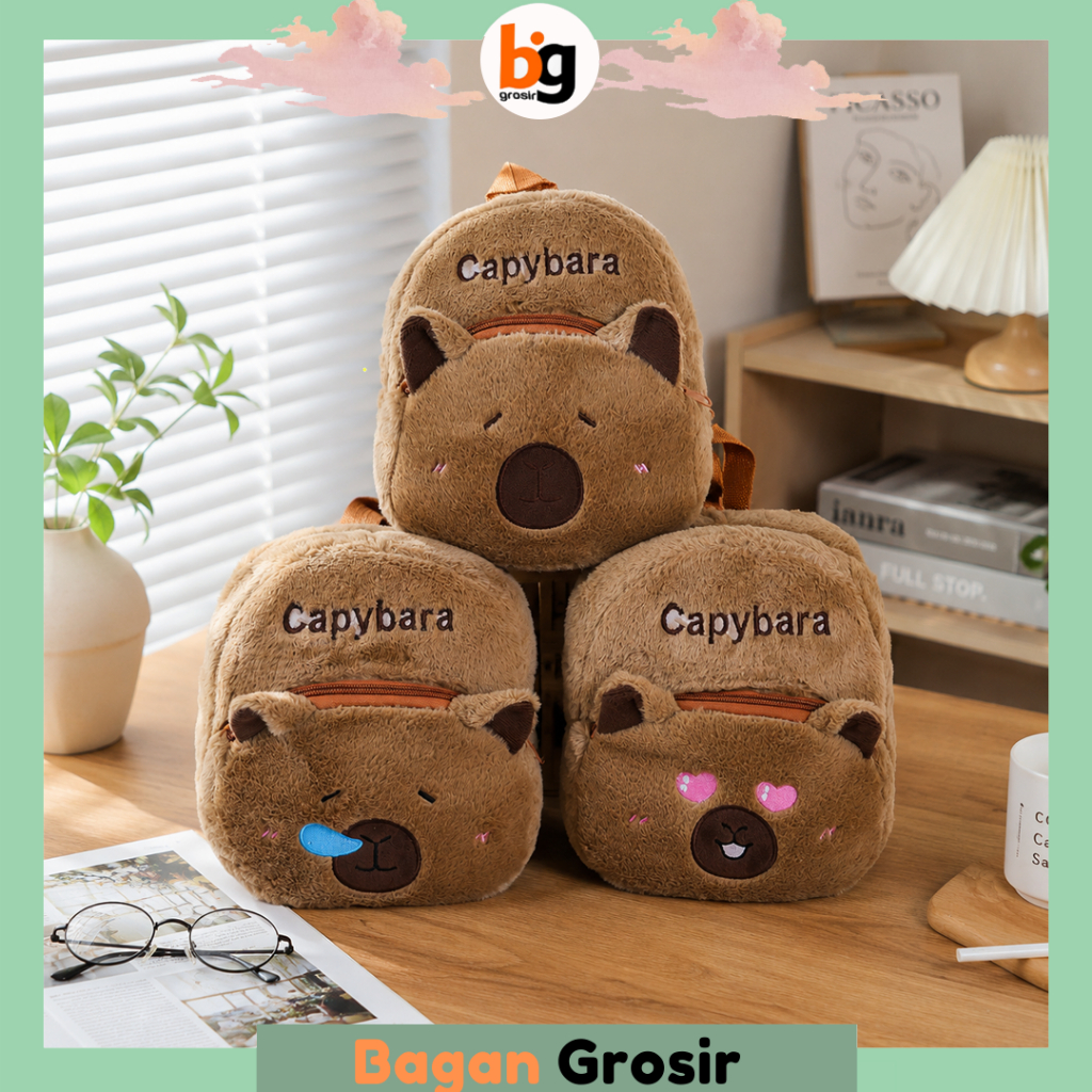 BG โรงเรียนอนุบาลกระเป๋าเป้สะพายหลังกระเป๋านักเรียน Capybara กระเป๋า T333
