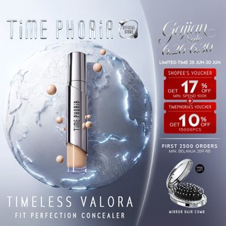 NEW LAUNCH-TIME PHORIA TIMELESS VALORA FIT PERFECTION CONCEALER 5ML|Tahan Lama 12H|Full Coverage Kosmetik|Serum Infused|Corrector Cushion Foundation BB Cream Ringan Flawless Wajah Makeup TimePhoria Official Store