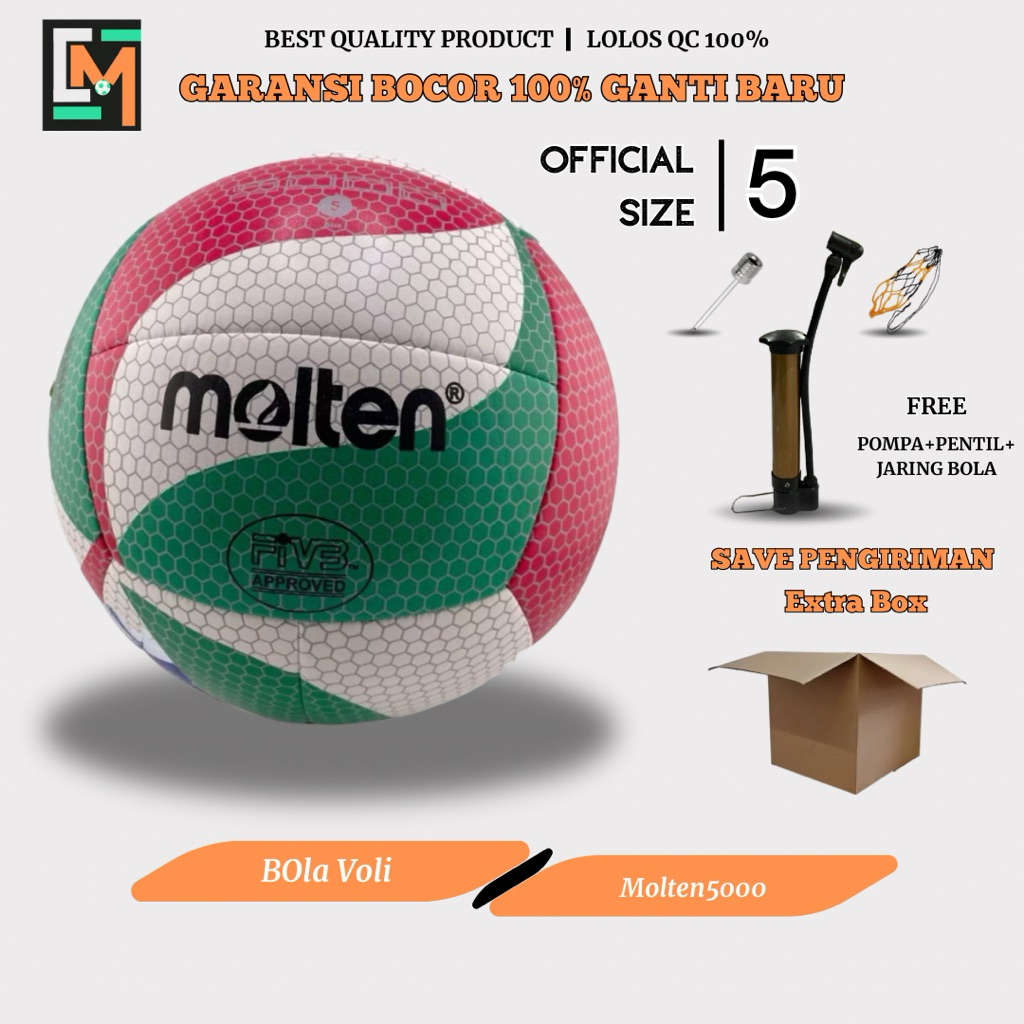 ลูกบอลคุณภาพดี Molten 5000 volleyball Molten volleyball Molten Monus Pump
