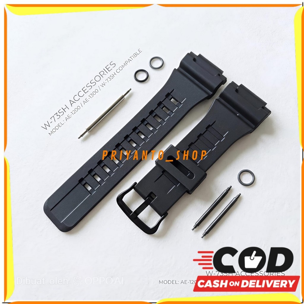 Casio W 735h สายนาฬิกา Casio W-735h Casio W 735 Original Oem Bonus Pen