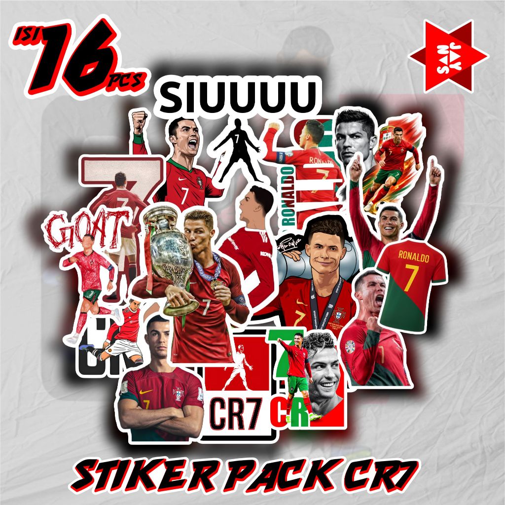 P7 สติ๊กเกอร์แพ็ค CRISTIANO RONALDO CR7 VIRAL STICKER PACK CR7 GOAT CRISTIANO RONALDO ใหม่ล่าสุด COO