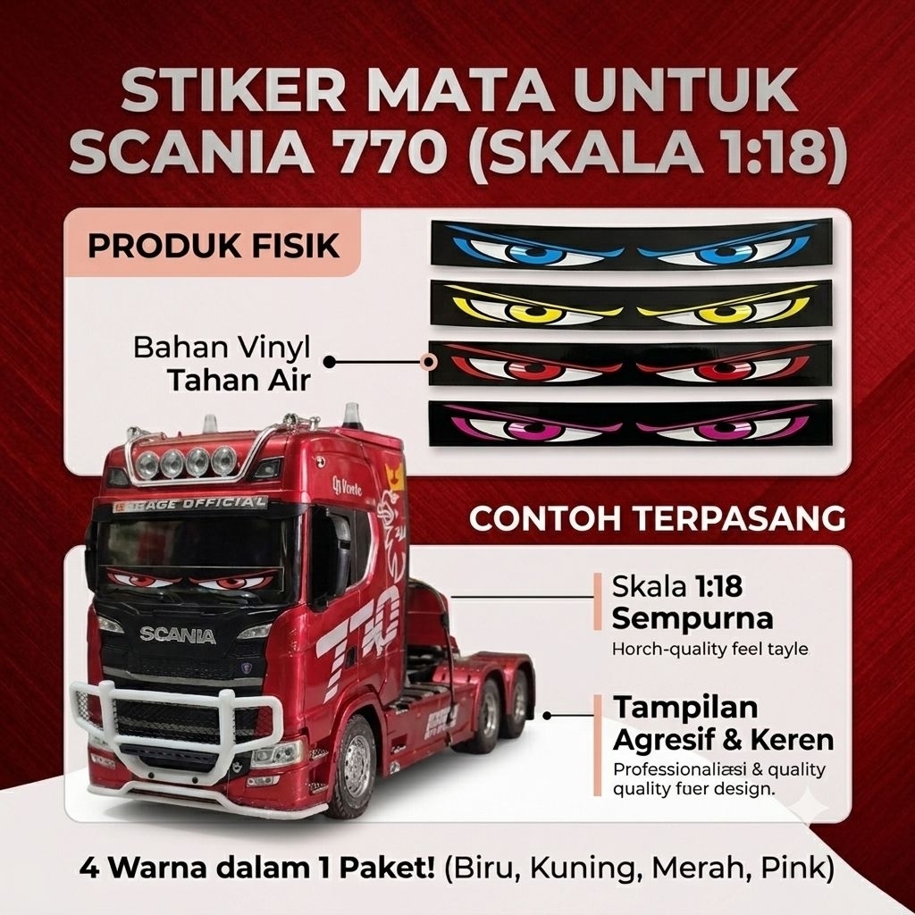 MATA EYE STICKERS สําหรับ RC TRUCK SCANIA 770
