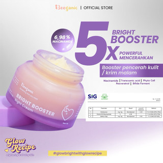 Beeganic Brigh Booster Night Cream/ krim pencerah kulit