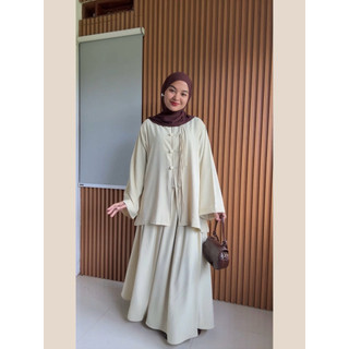 Melisa Syari - Trisa Oneset Stelan Rok dan Stelan Celana busui kancing