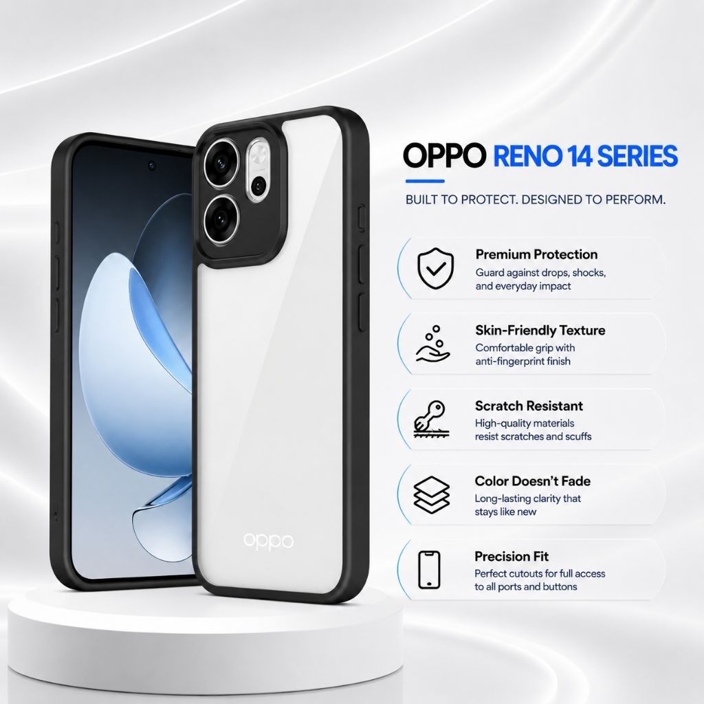 Oppo Reno 14 / Reno 14 Pro / Reno 14F Hardcase Clear Edge Backcase Casing Oppo Reno 14 Series