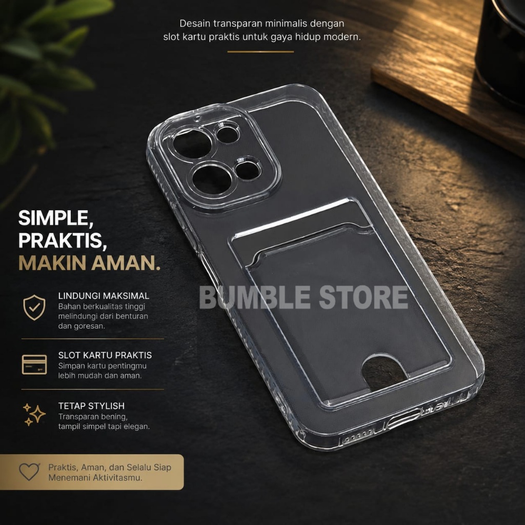 Bumble - Vivo T5 5G Vivo Y31D Vivo Y31D Pro Vivo Y11D Vivo Y05 Vivo Y21D Softcase Clear Card Case Cl